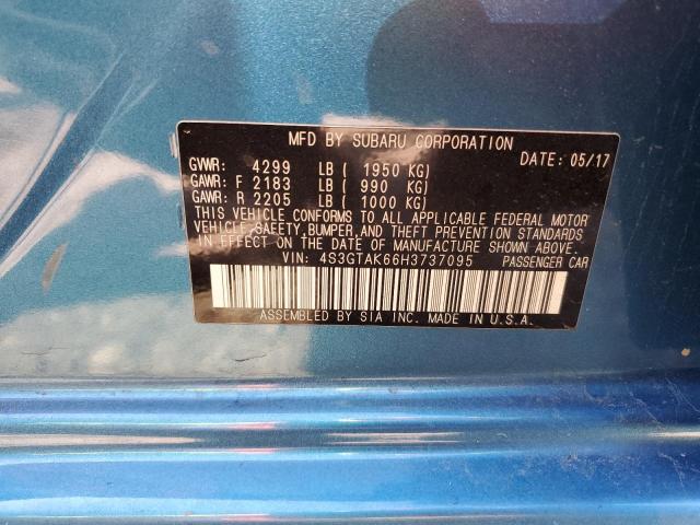 4S3GTAK66H3737095 - 2017 SUBARU IMPREZA SPORT BLUE photo 12