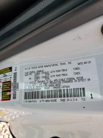 5TFRX5GN2JX118268 - 2018 TOYOTA TACOMA ACCESS CAB თეთრი ფოტო 12