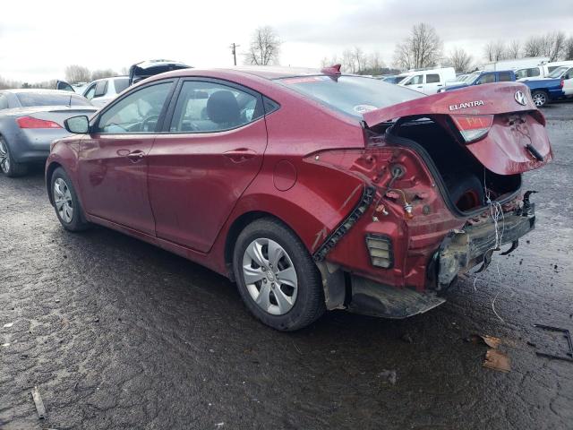 5NPDH4AE6GH778327 - 2016 HYUNDAI ELANTRA SE RED photo 2