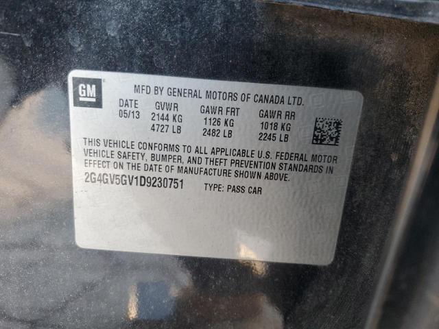 2G4GV5GV1D9230751 - 2013 BUICK REGAL GS Графитовый фото 12