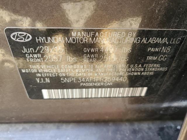 5NPE34AF1FH259440 - 2015 HYUNDAI SONATA SPORT BROWN photo 12