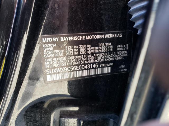 5UXWX9C56E0D43146 - 2014 BMW X3 XDRIVE28I BLACK photo 13