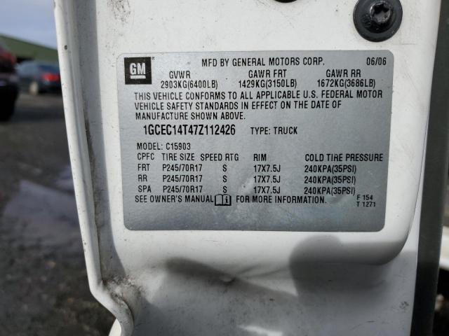 1GCEC14T47Z112426 - 2007 CHEVROLET SILVERADO C1500 CLASSIC Ağ foto 12