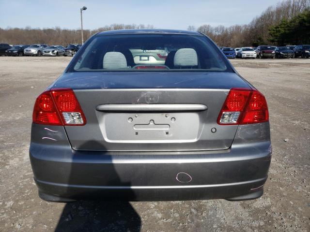 2HGES26725H579058 - 2005 HONDA CIVIC EX GRAY photo 6