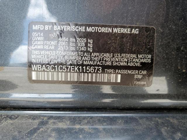 WBA3C1C57EK115673 - 2014 BMW 328 I SULEV CHARCOAL photo 12