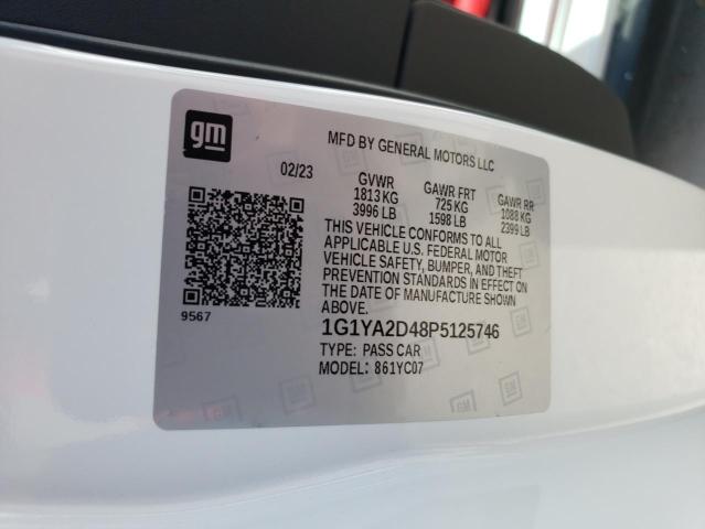 1G1YA2D48P5125746 - 2023 CHEVROLET CORVETTE STINGRAY 1LT WHITE photo 13