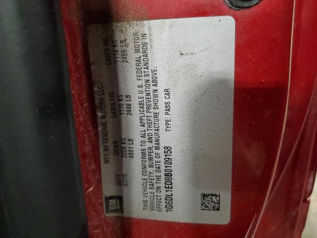 1G6DL1ED8B0109158 - 2011 CADILLAC CTS PERFORMANCE COLLECTION Красный фото 12