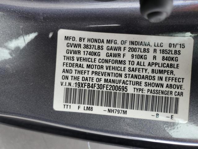 19XFB4F30FE200695 - 2015 HONDA CIVIC HYBRID L GRAY photo 12