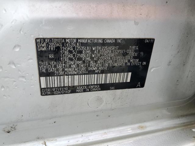 2T3BF4DV6BW136944 - 2011 TOYOTA RAV4 SILVER photo 14