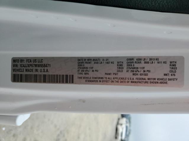 1C4JJXP67MW658471 - 2021 JEEP WRANGLER U SAHARA 4XE WHITE photo 13