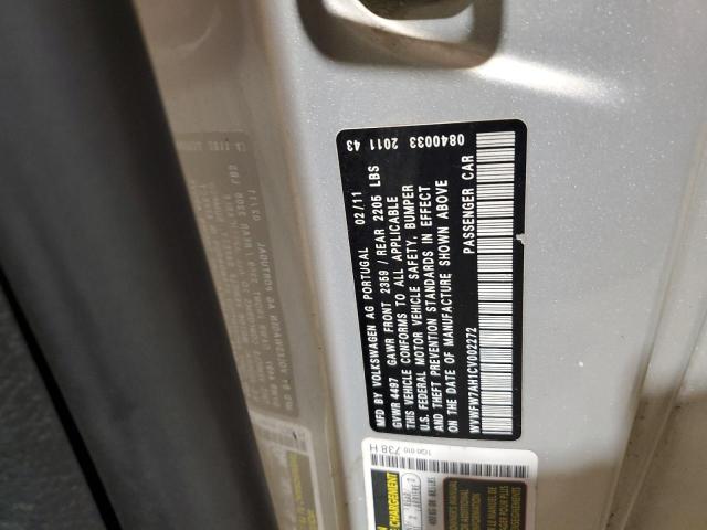 WVWFW7AH1CV002272 - 2012 VOLKSWAGEN EOS LUX SILVER photo 12