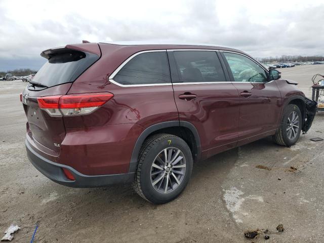 5TDKZRFH3HS209144 - 2017 TOYOTA HIGHLANDER SE MAROON photo 3