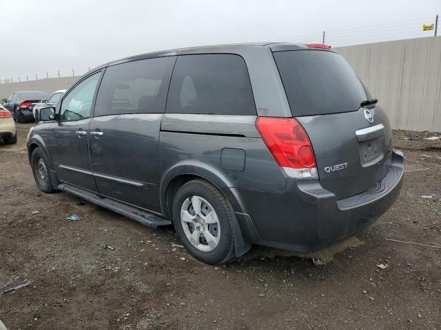 5N1BV28U27N117021 - 2007 NISSAN QUEST S GRAY photo 2