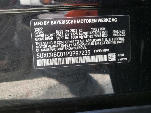 5UXCR6C01P9P97235 - 2023 BMW X5 XDRIVE40I BLACK photo 13