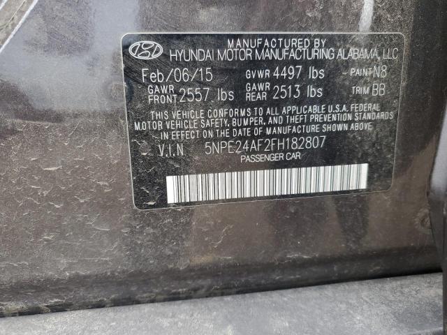 5NPE24AF2FH182807 - 2015 HYUNDAI SONATA SE BROWN photo 12