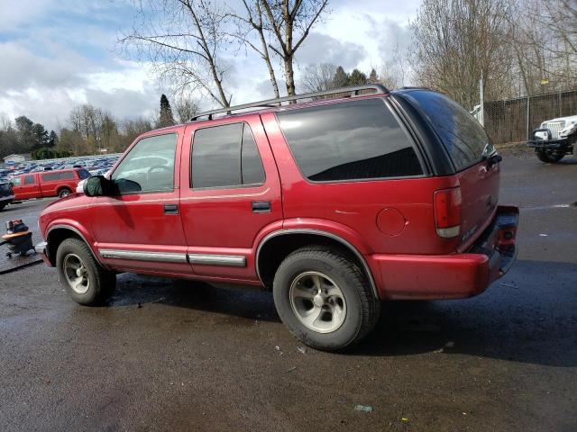 1GNCS13W212182939 - 2001 CHEVROLET BLAZER RED photo 2