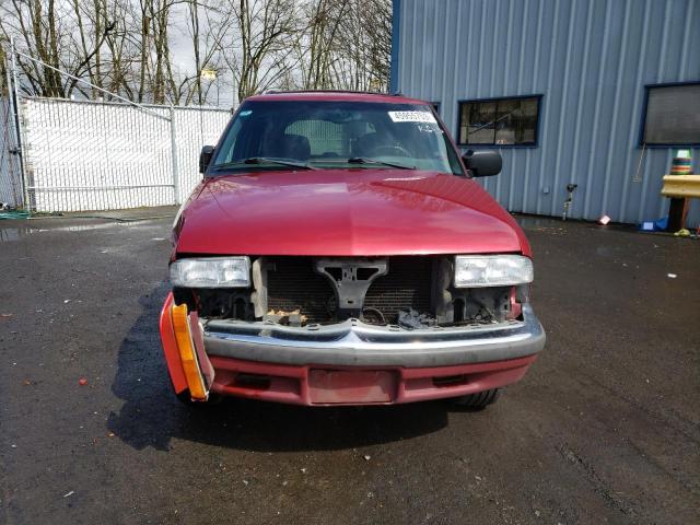 1GNCS13W212182939 - 2001 CHEVROLET BLAZER RED photo 5