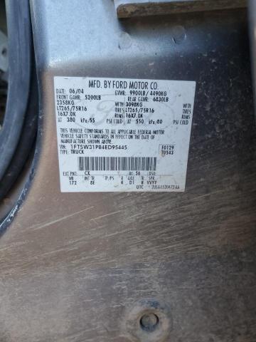 1FTSW31P84ED95445 - 2004 FORD F350 SRW SUPER DUTY GRAY photo 13