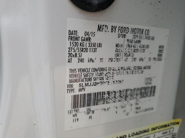 5LMJJ2HT0FEJ12667 - 2015 LINCOLN NAVIGATOR 白色 照片 12