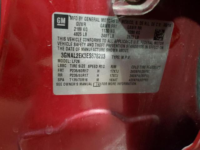 3GNAL2EK3ES678203 - 2014 CHEVROLET CAPTIVA LS 红色 照片 13