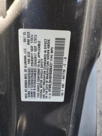 5FNRL5H48FB086431 - 2015 HONDA ODYSSEY EX GRAY photo 13