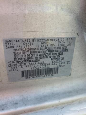 3N1CN7AP0GL889286 - 2016 NISSAN VERSA S GRAY photo 13