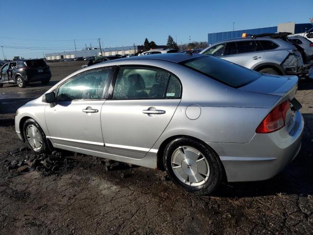 JHMFA36268S017823 - 2008 HONDA CIVIC HYBRID SILVER photo 2