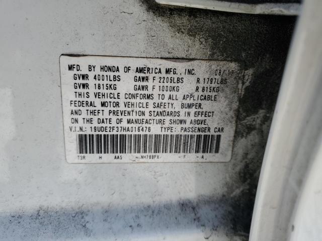 19UDE2F37HA016476 - 2017 ACURA ILX BASE WATCH PLUS WHITE photo 12