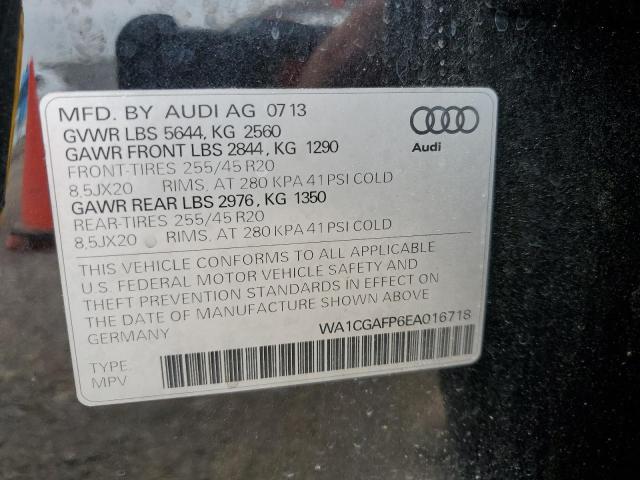 WA1CGAFP6EA016718 - 2014 AUDI SQ5 PREMIUM PLUS BLACK photo 13