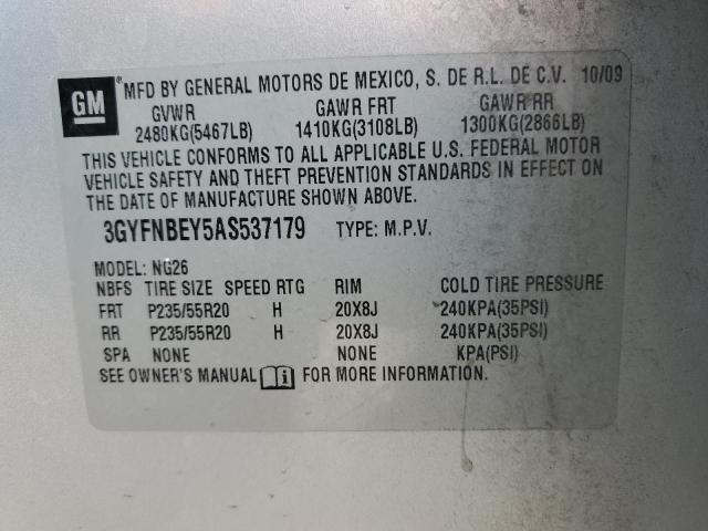 3GYFNBEY5AS537179 - 2010 CADILLAC SRX PERFORMANCE COLLECTION Argent photo 12