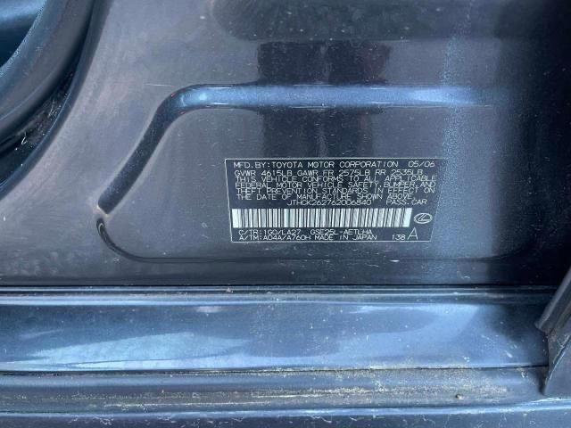 JTHCK262762006840 - 2006 LEXUS IS 250 GRAY photo 10