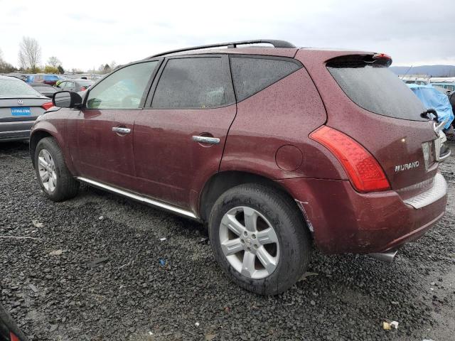 JN8AZ08W06W530207 - 2006 NISSAN MURANO SL RED photo 2