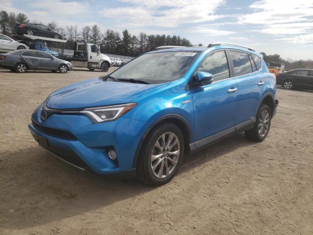 JTMDJREV0JD254440 - 2018 TOYOTA RAV4 HV LIMITED BLUE photo 1