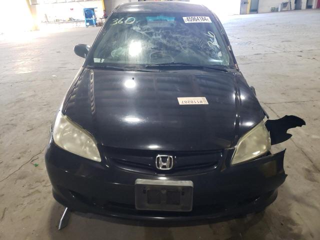 2HGES16535H529438 - 2005 HONDA CIVIC LX BLACK photo 5