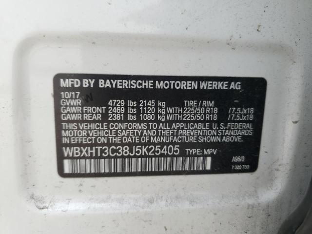 WBXHT3C38J5K25405 - 2018 BMW X1 XDRIVE28I WHITE photo 14