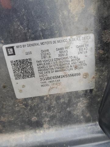 3G1BE6SM1KS556898 - 2019 CHEVROLET CRUZE LT CHARCOAL photo 13