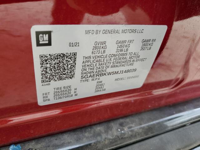 5GAERBKW5MJ148039 - 2021 BUICK ENCLAVE ESSENCE 红色 照片 14