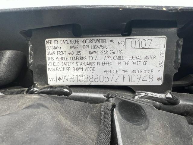 WB10388057ZT10948 - 2007 BMW R1200 RT SILVER photo 10