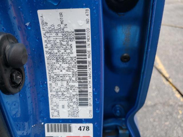 3TMJU4GNXAM101112 - 2010 TOYOTA TACOMA DOUBLE CAB PRERUNNER BLUE photo 12