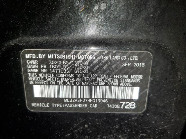 ML32A3HJ7HH013946 - 2017 MITSUBISHI MIRAGE ES BLACK photo 12