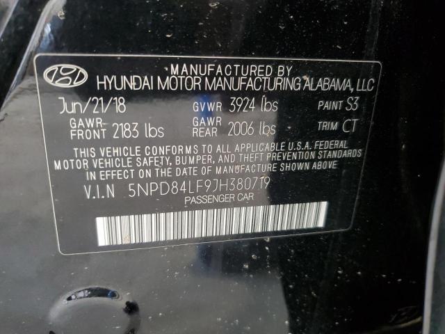 5NPD84LF9JH380719 - 2018 HYUNDAI ELANTRA SEL BLACK photo 12