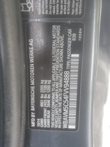 WBAVM5C54FVV94888 - 2015 BMW X1 XDRIVE35I GRAY photo 14