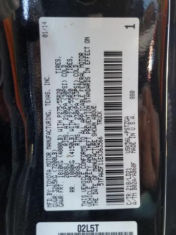 5TFAW5F11EX363566 - 2014 TOYOTA TUNDRA CREWMAX PLATINUM შავი ფოტო 12