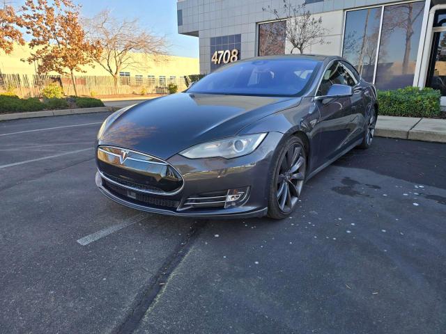 5YJSA1H29EFP62771 - 2014 TESLA MODEL S GRAY photo 2
