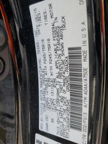 5TFJU4GN4FX085345 - 2015 TOYOTA TACOMA DOUBLE CAB PRERUNNER BLACK photo 12