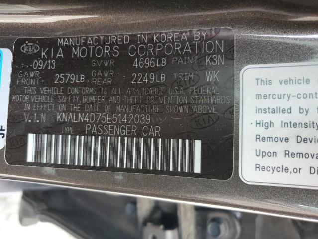 KNALN4D75E5142039 - 2014 KIA CADENZA PREMIUM TAN photo 12