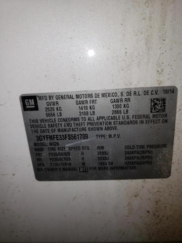 3GYFNFE33FS561709 - 2015 CADILLAC SRX PERFORMANCE COLLECTION Biały zdjęcie 13