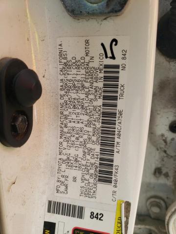 3TMJU62N09M071441 - 2009 TOYOTA TACOMA DOUBLE CAB PRERUNNER WHITE photo 12