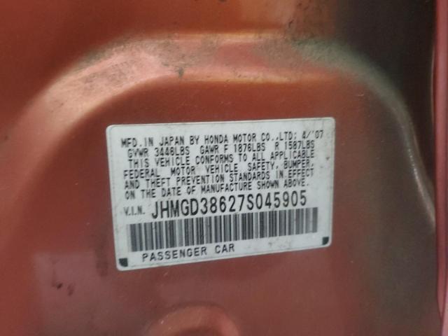 JHMGD38627S045905 - 2007 HONDA FIT S 棕色 照片 13