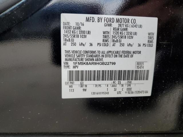 1FM5K8AR9HGB22799 - 2017 FORD EXPLORER POLICE INTERCEPTOR BLACK photo 13